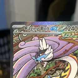Pokemon TCG Raging Bolt EX Prismatic Evolutions Holo Card 166/131 Sir - Image 2