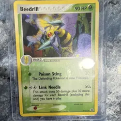 Pokemon Beedrill FireRed & LeafGreen Holo Rare 1/112 2004 Stage 2 90 HP Card - Image 5
