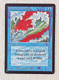 MTG Beta Blue Elemental Blast LP 1993 Old School Magic Vintage Richard Thomas - Image 1