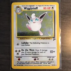 Pokemon TCG Wigglytuff Base Set 2 19/130 Holo *SWIRL* Unlimited Holo Rare LP - Image 1