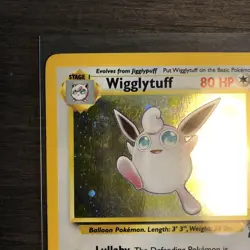 Pokemon TCG Wigglytuff Base Set 2 19/130 Holo *SWIRL* Unlimited Holo Rare LP - Image 2