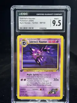 Sabrina’s Haunter #58 1st Edition Gym Heroes 2000 Pokemon CGC 9.5 👻 - Image 1