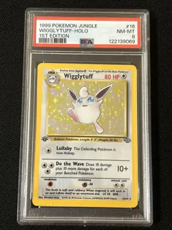 Pokemon Wigglytuff 16/64 (1st Edition) Jungle Holo (Fresh Grade) *PSA 8* - Image 1