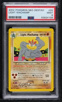 Light Machamp Pokemon Neo Destiny PSA 9 MINT 2002 - Image 1