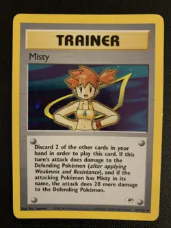 Pokemon Misty Holo Rare Trainer Card Gym Heroes Set 18/132 - Image 1