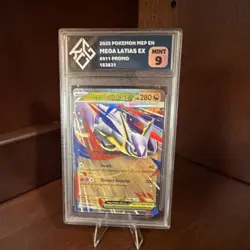 Pokemon TCG Mega Latias ex 100/132 Me01 Promo Holo Double Rare King Card Gradin… - Image 1