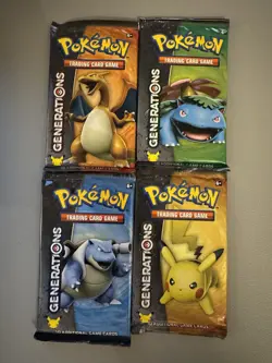 Pokemon Generations Booster Pack Art Set (4 Packs) Sealed New - Image 1