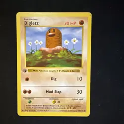 Pokemon Diglett Base Set Shadowless 47/102 Common Regular English 1st edition - Image 1