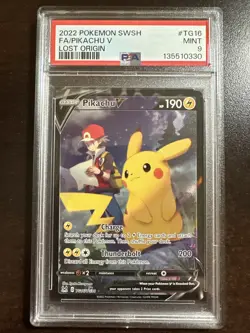 Pikachu V TG16/TG30 Pokemon TCG Lost Origin PSA 9 MINT - Image 1
