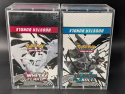 2x Pokemon SV10.5 Black Bolt White Flare Sealed Booster Bundle Display W/Acrylic - Image 1