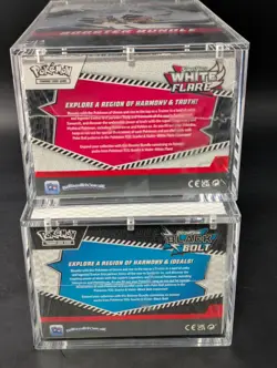 2x Pokemon SV10.5 Black Bolt White Flare Sealed Booster Bundle Display W/Acrylic - Image 3