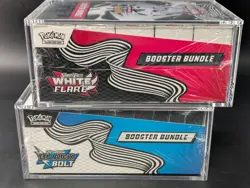 2x Pokemon SV10.5 Black Bolt White Flare Sealed Booster Bundle Display W/Acrylic - Image 4