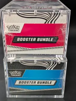 2x Pokemon SV10.5 Black Bolt White Flare Sealed Booster Bundle Display W/Acrylic - Image 5