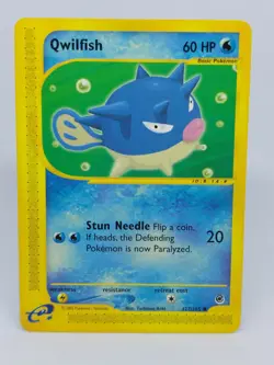 POKEMON TCG QWILFISH 127/165 COMMON LP ENG CARD EXPEDITION BASE SET E-SERIES - Image 1