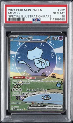 2024 POKEMON PAF EN-PALDEAN FATES SPECIAL ILLUSTRATION RARE #232 MEW EX PSA 10 - Image 1