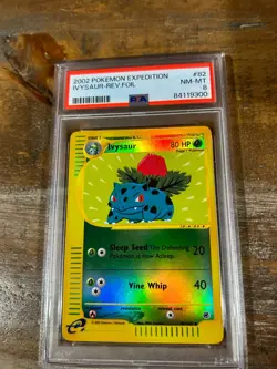 POKEMON 2002 Expedition IVYSAUR Reverse Foil #82 PSA 8 RARE - Image 1