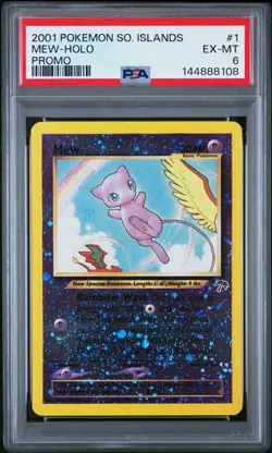 2001 POKEMON SOUTHERN ISLANDS PROMO #1 MEW-HOLO - PSA 6 - Image 1