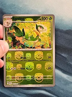 Servine 002/086 Common Black Bolt Pokemon Reverse Holo Master Ball NM/M - Image 1