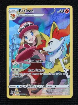 Full Art - Braixen Pokemon Sword & Shield Silver Tempest Trainer Gallery #TG01 - Image 1