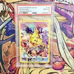2023 POKEMON SWORD AND SHIELD CROWN ZENITH 160 FULL ART/PIKACHU PSA 10 - Image 1