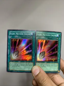 x2 YUGIOH FAIRY METEOR CRUSH - SUPER RARE - 1ST ED LP PSV ORIGINAL - Image 1