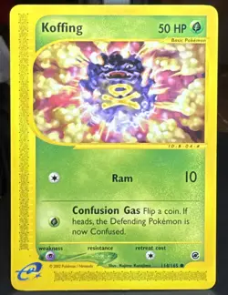 Pokemon Pokemon TCG Koffing 114/165 Expedition Base Set Regular Card - Image 1