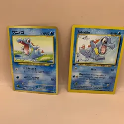 Pokemon Vintage Totodile 2 Card Lot American 80/111 And Japanese #158 - Image 1