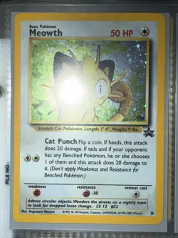 Pokemon Wotc Promo Meowth 10/53 Holo Card 50 HP Basic English Promo - Image 2