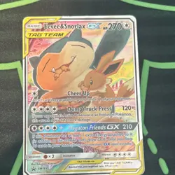 Pokemon Eevee & Snorlax GX TAG TEAM Promo SM169 Holo Card Basic - Image 2