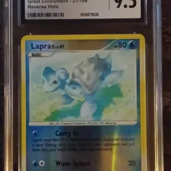 Pokemon Lapras LV.47 21/106 Great Encounters Reverse Holo CGC 9.5 English Card - Image 1