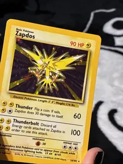 Pokemon TCG Zapdos 16/102 Base Set Holo Rare 90 HP English 1999 Ken Sugimori - Image 2