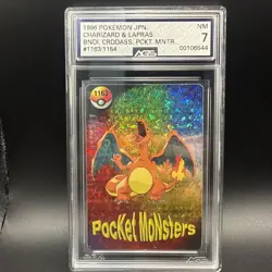 Pokemon CHARIZARD and LAPRAS Pocket Monsters Holo Prism Vending Sticker #1163 - Image 1