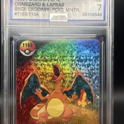 Pokemon CHARIZARD and LAPRAS Pocket Monsters Holo Prism Vending Sticker #1163 - Image 3