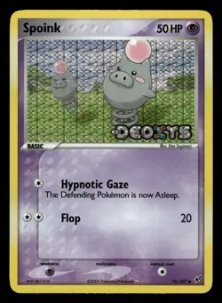 Pokemon Spoink Common Deoxys 76/107 LP Reverse Holo Stamped - Image 1