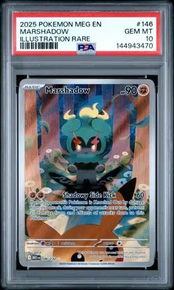 2025 Pokemon Mega Evolutions Marshadow Illustration Rare #146 PSA 10 - Image 1