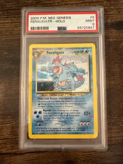 2000 POKEMON NEO GENESIS #5 FERALIGATR-HOLO PSA 9 SWIRL - Image 1