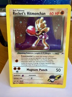 Pokemon TCG Rocket's Hitmonchan #11 [LP] Gym Heroes Holo Vintage Rare - Image 1