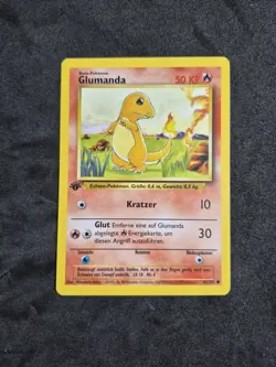 Original Pokemon Karte Glumanda 1.Edition Base Deutsch NM - Image 1