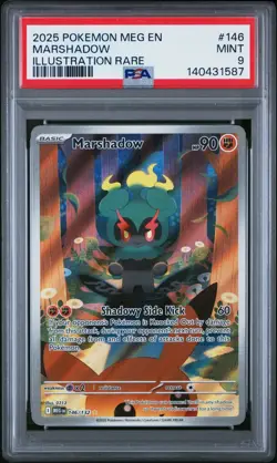 2025 Pokemon Mega Evolutions Marshadow Illustration Rare #146 PSA 9 - Image 1