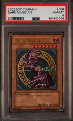 2002 YU-GI-OH! STARTER DECK: YUGI #006 DARK MAGICIAN PSA 8 - Image 1