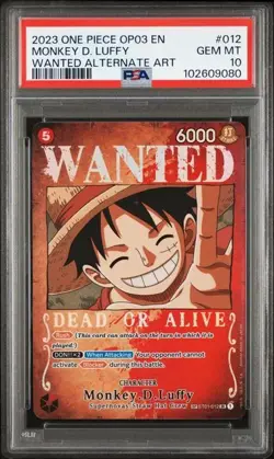 Monkey D.Luffy Wanted PSA 10 English Alt Art One Piece OP03 ST01-012 - Image 1