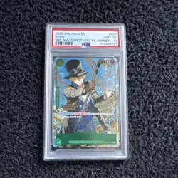Namco 2025 One Piece Sabo OP09-027 3rd Anniversary Winner Foil Promotion PSA 10 - Image 1