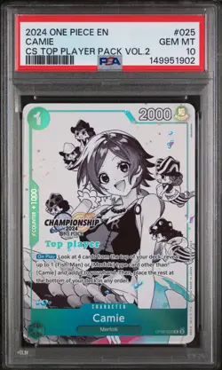 TOP PLAYER Camie One Piece 2024 CS Pack Vol.2 Promo English #025 PSA 10 ENGLISH - Image 1