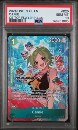 2024 One Piece Championship 2024 Top Player Pack #025 Camie PSA 10 English - Image 1