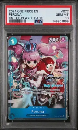 2024 ONE PIECE CHAMP 2024 CS TOP PLAYER PACK ENGLISH #077 PERONA PSA 10 - Image 1