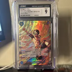 One Piece CCG Portgas D. Ace OP13-119 Secret Rare CGC 9 - Image 1