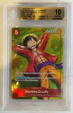 BGS 10 Pristine Monkey D Luffy Alt Art ST21-014 Starter Deck Gear 5 One Piece - Image 1