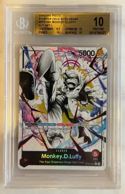 One Piece ST21-001 Monkey D Luffy Gear 5 Alt Art Parallel BGS 10 Pristine - Image 1