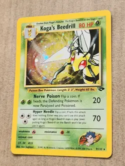 Pokemon TCG Koga's Beedrill Gym Challenge Holo Rare Card 9/132 - Image 2
