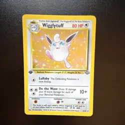 Pokemon Wigglytuff Jungle 1st Edition Holo Rare 80 HP Card 16/64 1999 English - Image 1